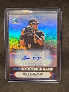 21 Bowman Chrome Nick Gonzales Summer Camp Insert Auto /100 Pittsburgh Pirates