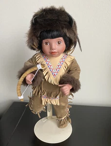 Danbury Mint Little Buffalo Dancer by Elke Hutchens With Stand 12" - Picture 1 of 6