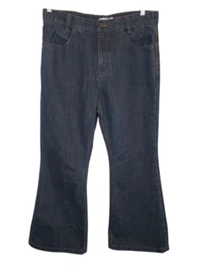 Pantalones de mezclilla acampanados Free People talla 30 X 24 Urban Outfitters lavado oscuro cintura alta - Imagen 1 de 6