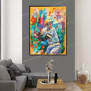 Roberto Clemente Texturizado a Mano 36"H X 24"W Lienzo Giclee Enmarcado $795 Ahora $295 - Imagen 1 de 15