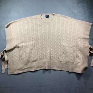 Ralph Lauren Polo Small Brown Knit Cashmere Wool Poncho Shawl Boho Top - Picture 1 of 7