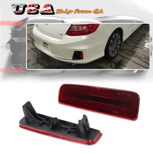 2X Red Lens Rear Bumper Bar Reflector Light Kit For 2013-2015 Honda Accord Coupe - Picture 1 of 8