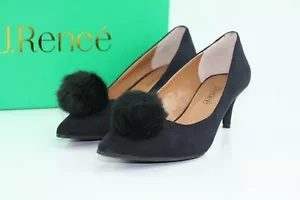 Womens J. Renee Elisabet Classic Pump - Black Suede Size 8 M - New with Box - Picture 1 of 11