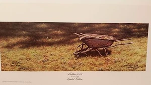 Larry Dyke, alte Schubkarre, signierter und nummerierter Druck, Matthäus 11:28 - Bild 1 von 1