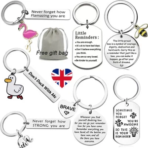 Inspirational Keyring Motivational Mental Health Keychain Xmas Gifts For Her He - Picture 1 of 32