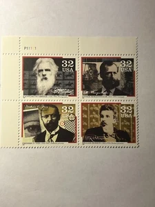 U. S. Plate Block SC 3061-64 Pioneers of Communication MNH PL P11111 1996 - Picture 1 of 1