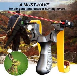 Hunt Professional Catapult Laser Slingshot With Rubber Aim Point Target Hiking - Picture 1 of 15