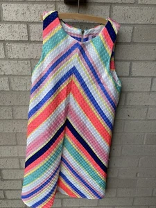 GB Girls Dress Sleeveless Stripes Size 14 Youth (zz) Easter Formal Dressy - Picture 1 of 4