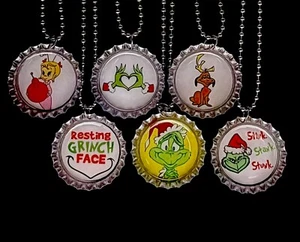 Grinch inspirierte Party Gastgeschenke/6 Halsketten/Strumpf Stuffers Weihnachten - Bild 1 von 1