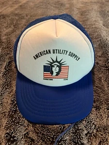 Vintage American Utility Supply Trucker Mütze Kappe Druckknopflasche Einheitsgröße - Bild 1 von 3