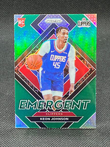 2021 Panini Prizm RC Green Emergent Keon Johnson Los Angeles Clippers #6