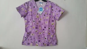  Scrub Tops  NWT  multicolor  SIZE SMALL BEE HAPPY - Picture 1 of 3