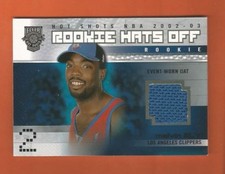 2002-03 FLEER HOT SHOTS HATS OFF RC MELVIN ELY HAT #d 068/350 CLIPPERS