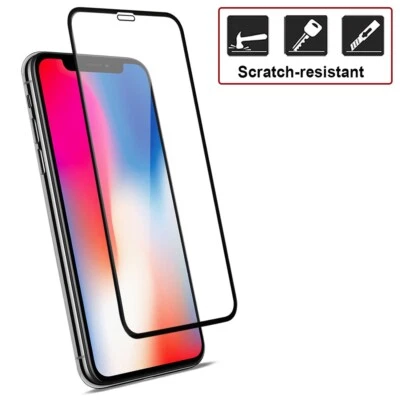 3D Curved Tempered Glass Screen Protector Full Cover Protective Film iPhone XS X - Image 1 of 4