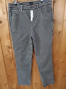 Talbots Corduroy Straight Leg Pants 14 High Waist Full Length Jeans Gingham NWT - Picture 1 of 14