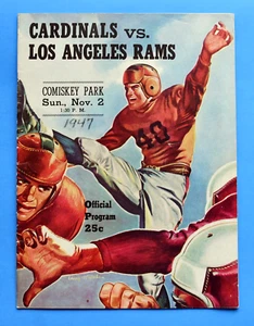 1947 Chicago Cardinals vs the Los Angeles Rams Football Program. Vintage NFL. - Bild 1 von 9