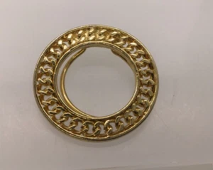 Vintage Round Gold Tone Scarf Clip Clip Holder - Picture 1 of 4