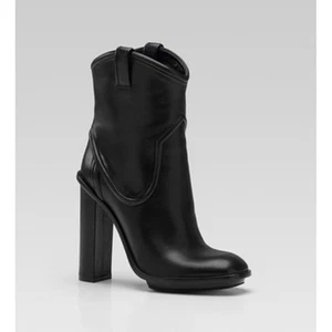 $1250 GUCCI TRISH RARE RUNWAY BLACK PULL ON BOOTS WOW EU 40 9 I LOVE SHOES - Picture 1 of 13