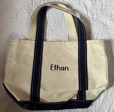 Bolso pequeño y barco de mano LL Bean azul natural Foto 1 de 4