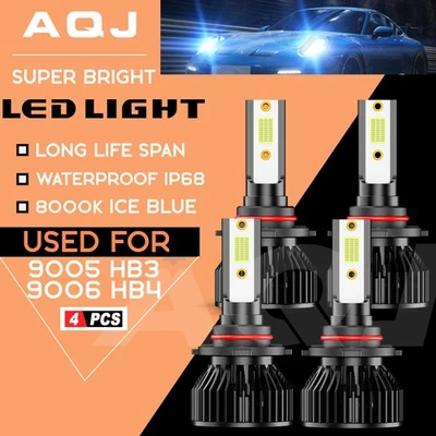 LED Headlights ICE BLUE Bulbs 8000K Hi/Lo Beam Bright For Isuzu i-290 2007-2008 - Image 1 of 4