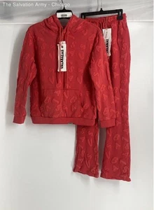 Valabasas Girls Red Long Sleeve Straight-Leg Casual 2-Piece Sweatsuit Size 14 - Picture 1 of 10