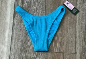 NWT WILD FABLE SWIMWEAR SZ XS ADORABLE BIKINI BOTTOMS GORGEOUS TEXTURED BLUE - Picture 1 of 5