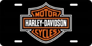 Harley Davidson Bar and Shield Black Acrylic Tag License Plate - Picture 1 of 1