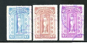 LOTE 31014 SELLOS USADOS BCL43-BCL45 COLOMBIA BRITÁNICA LEY CANADÁ - Imagen 1 de 2