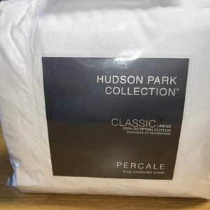 Hudson Park Collection Ägyptischer Perkal King Bettdecke Bezug, 96" x 108" - Weiß - Bild 1 von 5