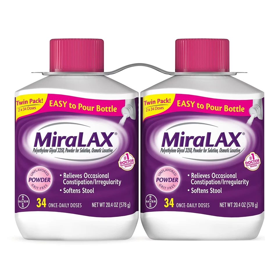 Miralax Polvo Laxante para Alivio Suave del Estreñimiento (34 Dosis, 2 Ct.) Foto 1 de 1