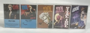 BILLY IDOL Cassette Tape Lot x5 Vital Idol Rebel Yell Charmed Life Whiplash Self - Picture 1 of 15