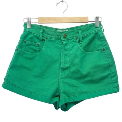 Pantalones Cortos Vintage Años 80 Guess Jeans Kelly Verde Denim Corte Georges Marciano Talla 26 Foto 1 de 4