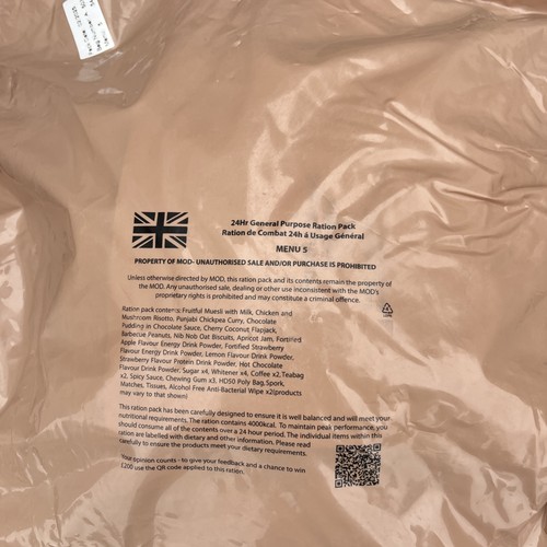 British Army Ration Packs-MREs- 24 Hour Camping Survival Hiking *2025 ...