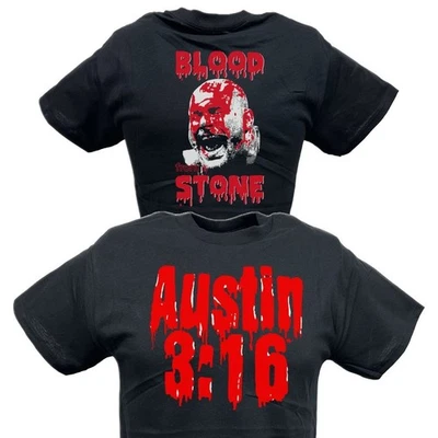 Blood from a Stone Cold Steve Austin Bloody Face Mens Black T-shirt - Image 1 of 4