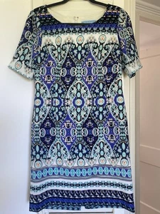 Abito Antonio Melani blu fantasia geometrica taglia 2 casual estivo - Foto 1 di 7