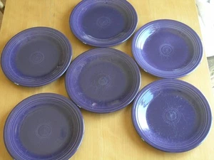 Grupo de 6 Platos de Fiesta Homero Laughlin morados de cobalto usados de colección 10 5/8" ¿Sin usar? - Imagen 1 de 12