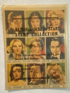 Vintage 1932 National Screen Star Stamp Collection Set of 18 - Greta Garbo - Picture 1 of 2