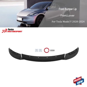 Gloss Black Plastic Front Bumper Lip Splitter Spoile For Tesla Model Y 2020-2024 - Imagen 1 de 15