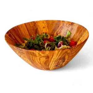 Premium Olivenholz große handgefertigte Endmaserung Mittelstück Holz Salatschüssel UK - Bild 1 von 9