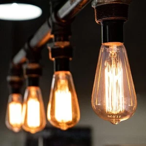 6-24pcs Lighting 110V 40W E26 ST64 Flame Shape Auradescent Bulb Retro Light Bulb - Picture 1 of 7