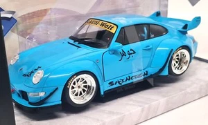Solido 1/18 Porsche 911 993 RWB Shingen 2018 Spoiler! Blue Diecast model car - Picture 1 of 8