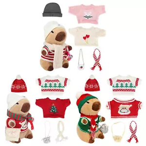 Plush Capybara Cartoon Plushies 9 Inch With 9 Outfits Accessories - Picture 1 of 14