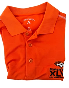 Polo Antigua uomo media Denver Broncos SuperBowl XLVIII manica corta usata in ottime condizioni - Foto 1 di 5