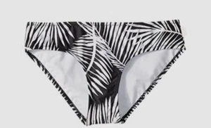 $78 Seafolly Kid Girl Black Palm Tree Hipster Bikini Bottom Swimwear Size AUS 8 - Picture 1 of 2