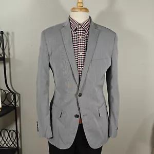 INC International Concepts London Mens Sport Coat Blazer Gray Poly Blend Med - Picture 1 of 17