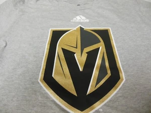 New Adidas NHL Vegas Golden Knights Grey S/S Primary Logo Go-to Tee Rare Adult - Picture 1 of 3