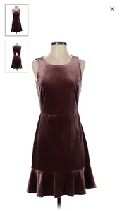 Rebecca Minkoff sleeveless pink velvet mini ruffle dress size 4 - Picture 1 of 2