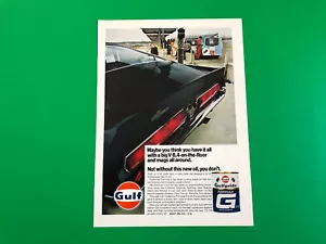 1968 FORD SHELBY MUSTANG GT 500 GULF OIL ORIGINAL VINTAGE PRINT AD ADVERTISEMENT - Picture 1 of 1