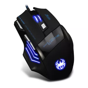 ZELOTES Gaming Mouse USB wired Backlight 7 Button 7200 DPI for Pro Gamer W6X4 - Picture 1 of 12