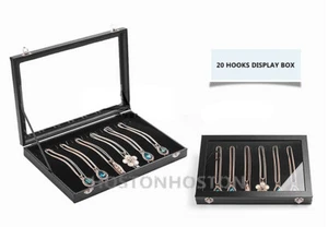Jewellery Box Organiser Display Case with Velvet Lining Transparent Glass Lid UK - Picture 1 of 3
